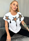 Women’s Stars Beaded T-Shirt White