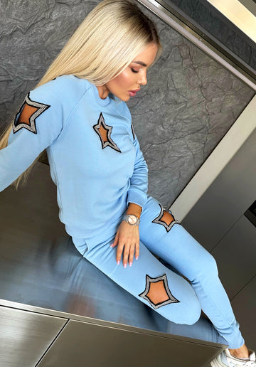 Women’s Beaded Tracksuit – Stars Blue