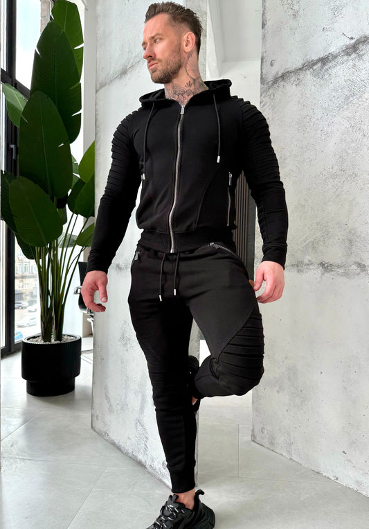 Men’s Knit Tracksuit Relief – Black