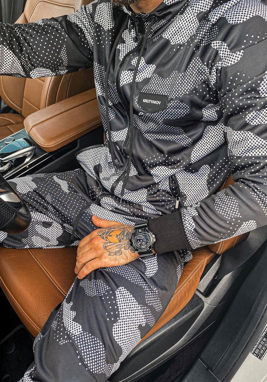 Men’s Tracksuit Grey - Camo Dot