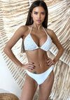 Women’s Swimsuit Pearls Triangle Bikini White