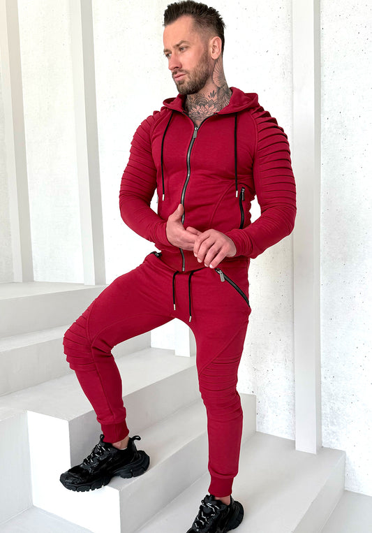 Men’s Knit Tracksuit Relief – Burgundy