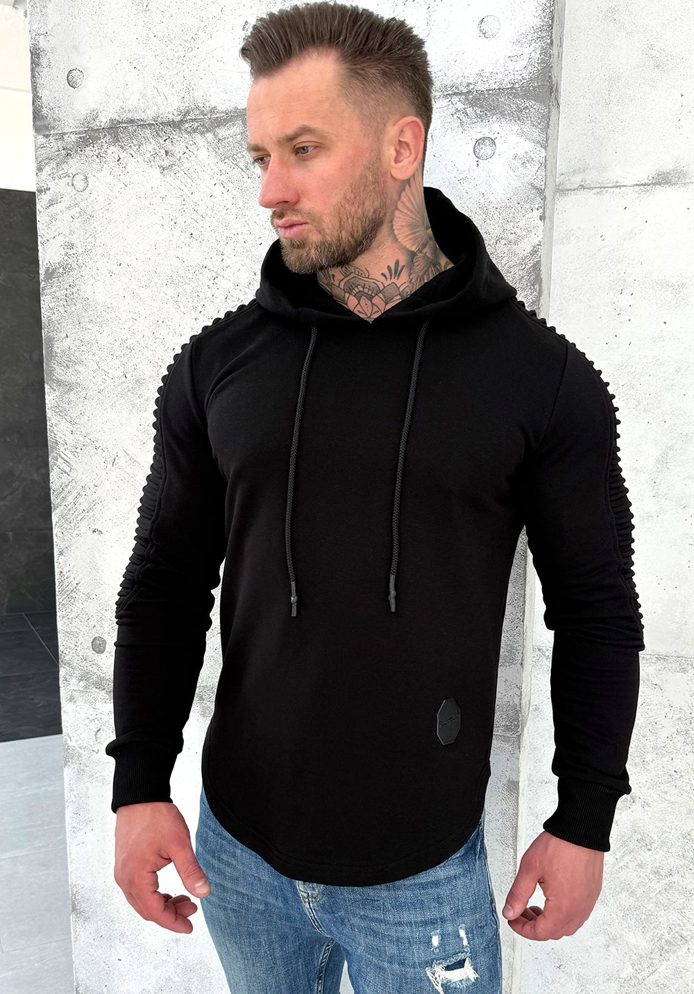 Men’s Hoodie Relief 3 — Black