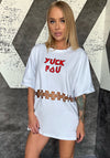 Women’s Metal-Ring T-Shirt Yuck Fou White
