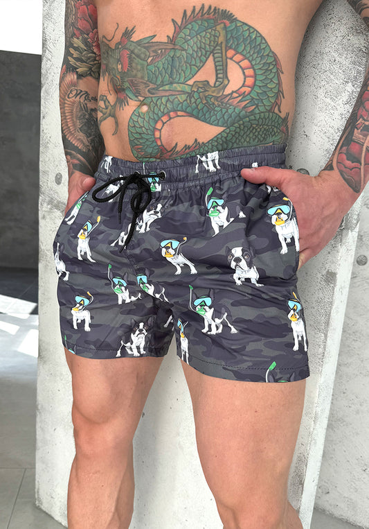 Men’s Swimshorts Scuba Dogs – Grey Camo