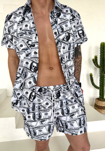 Men’s Beach Set Dollars – White Black