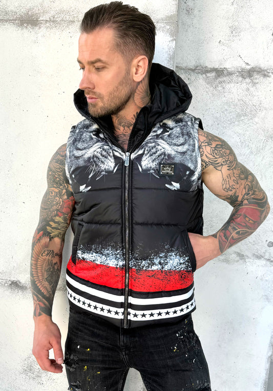 Men’s Vest Lions — Black Multi Print