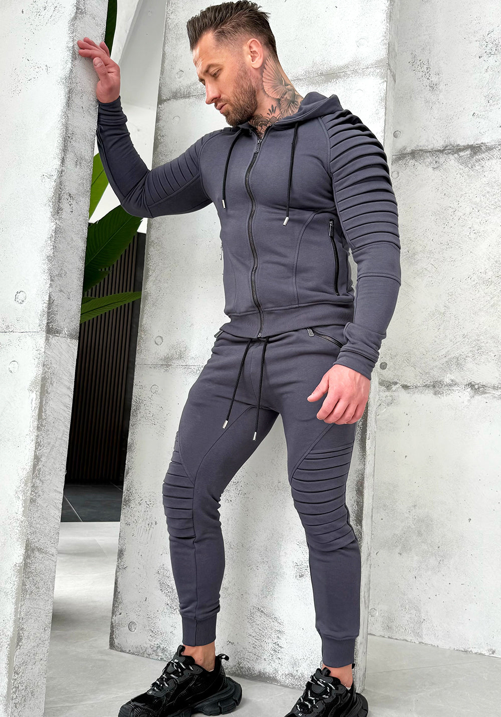COUPLE KNIT TRACKSUITS RELIEF – GRAPHITE