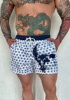 Men’s Swimshorts Skull Stars – White