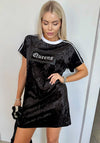 Women’s Velour Dress Queens Black