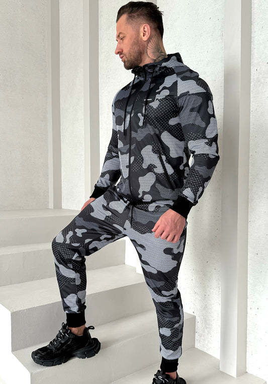 Men’s Tracksuit Grey - Camo Dot