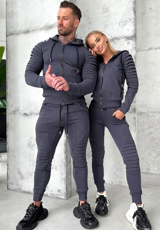 COUPLE KNIT TRACKSUITS RELIEF – GRAPHITE