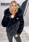 Women’s Winter Faux Fur Jacket – Lea Black