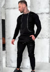 Men’s Tracksuit Destroy Leather – Black Slash Detail
