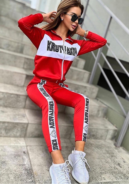 Women’s Stylish Tracksuit Red – Diamond