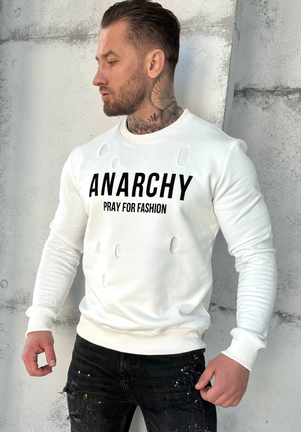 Men’s Sweatshirt Anarchy — White