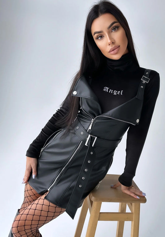 Women’s Eco-Leather Dress Paola Black