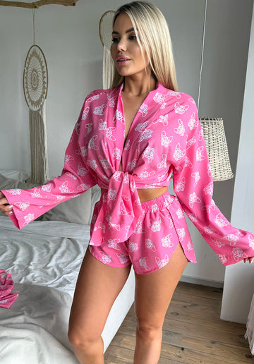 Women’s Summer Set Silva Oversize Shirt & Shorts Pink