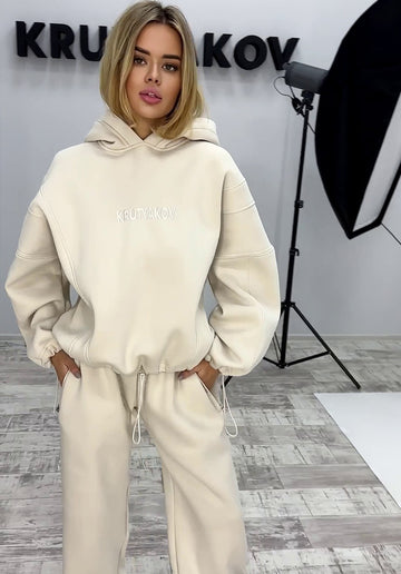 Women’s Warm Stylish Tracksuit – Erika Beige