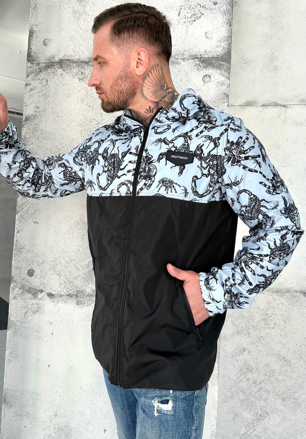 Men’s Windbreaker Scorpions — Grey/Black