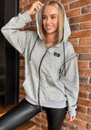 Women’s Hoodie Crystal Zipper — Grey Valery