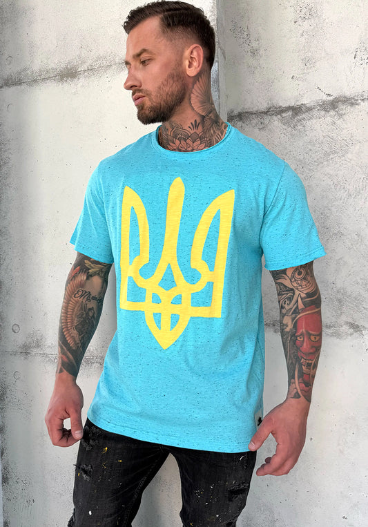 Men’s T-Shirt Ukr Emblem — Blue
