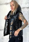 Women’s Shiny Puffer Vest Sandy Black