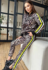 Women’s Leopard Print Tracksuit — Bruna Neon Stripes