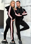 COUPLE KNIT TRACKSUITS STRIPES – BLACK