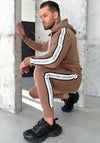 Men’s Knit Tracksuit Stripes – Beige