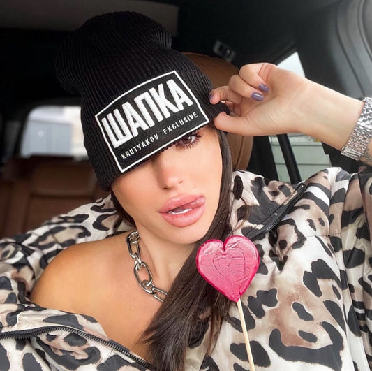 Women’s Beanie Hat ШАПКА – Black