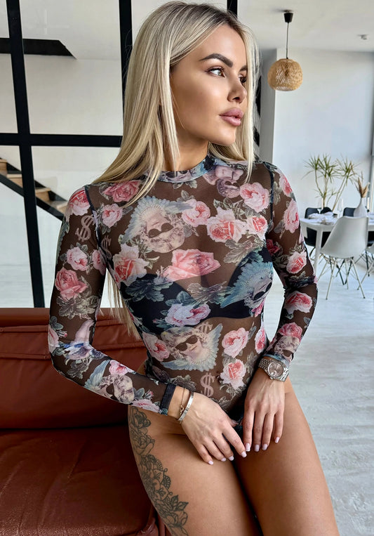 Women’s Bodysuit Setty Angels Mesh Print