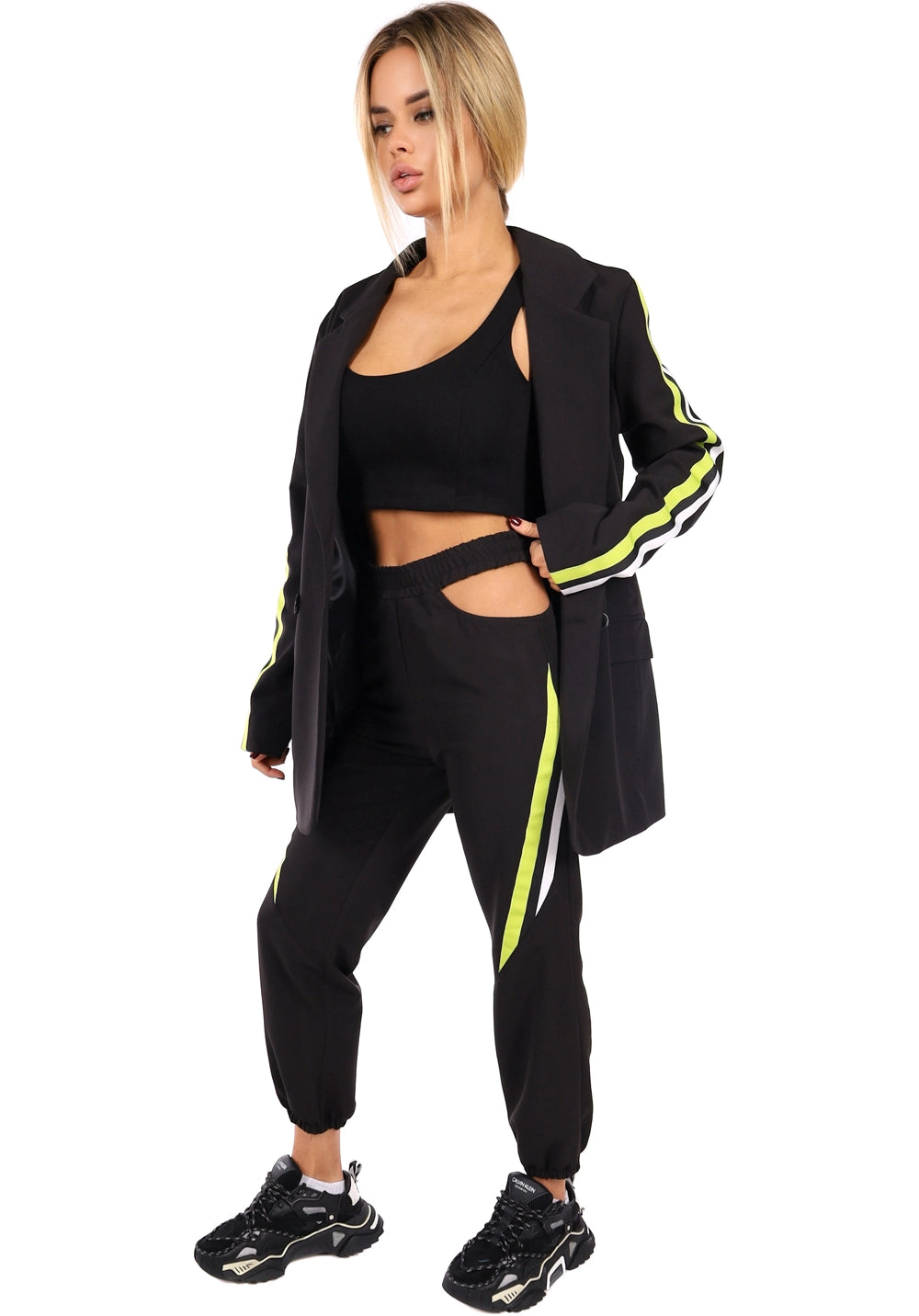 Women’s Jogger Blazer Suit Alice Neon Black