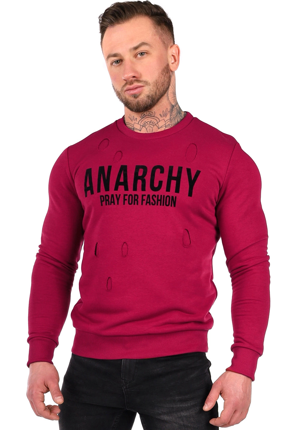 Men’s Sweatshirt Anarchy — Burgundy