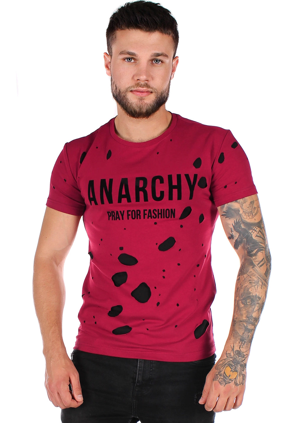 Men’s T-Shirt Anarchy — Burgundy