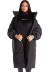 Women’s Oversized Winter Puffer Coat – Black Queen