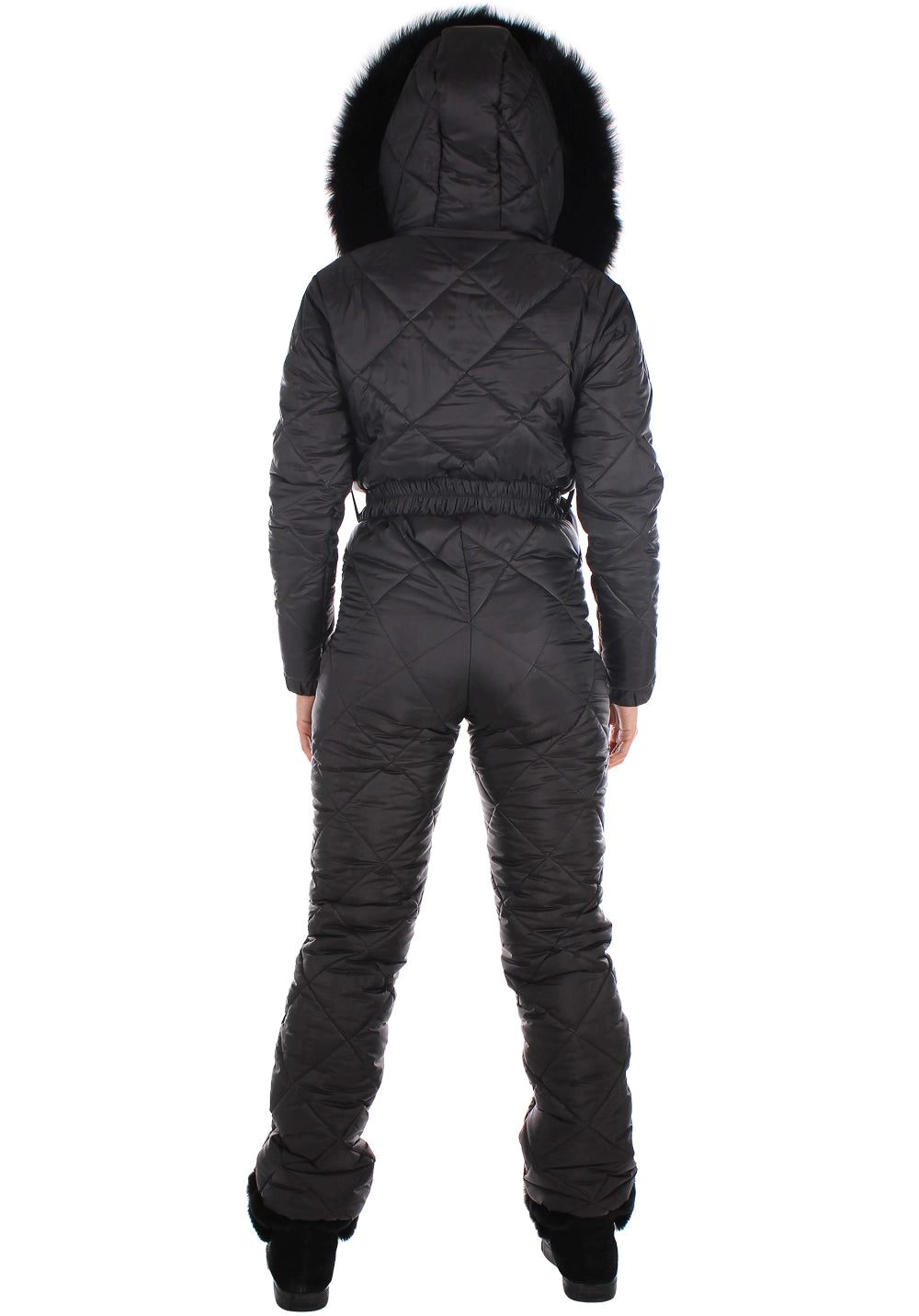 Women’s One Piece Ski Suit – Winter Snow Suit Black Mate