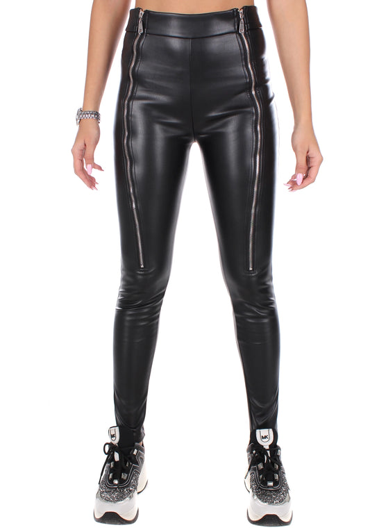 WOMEN’S ZIP FAUX LEATHER LEGGINGS BONITA — BLACK