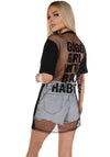 Women’s Bad Habits Mesh Chain T-Shirt Black