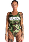 Women’s Bodysuit Queen Camo Green