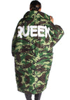 Women’s Oversized Winter Puffer Coat – Camo Queen