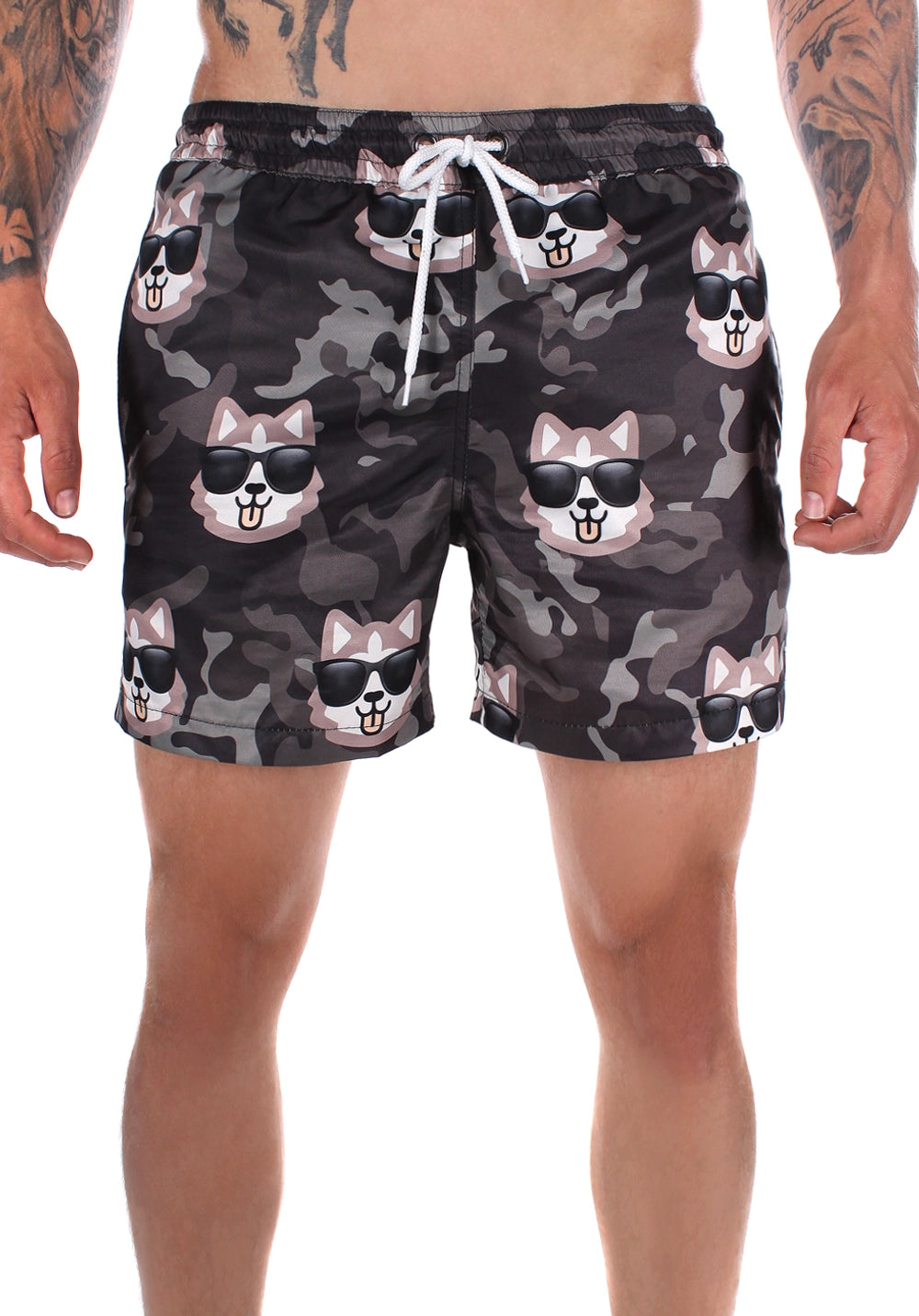 Men’s Swimshorts Camo Cats – Grey