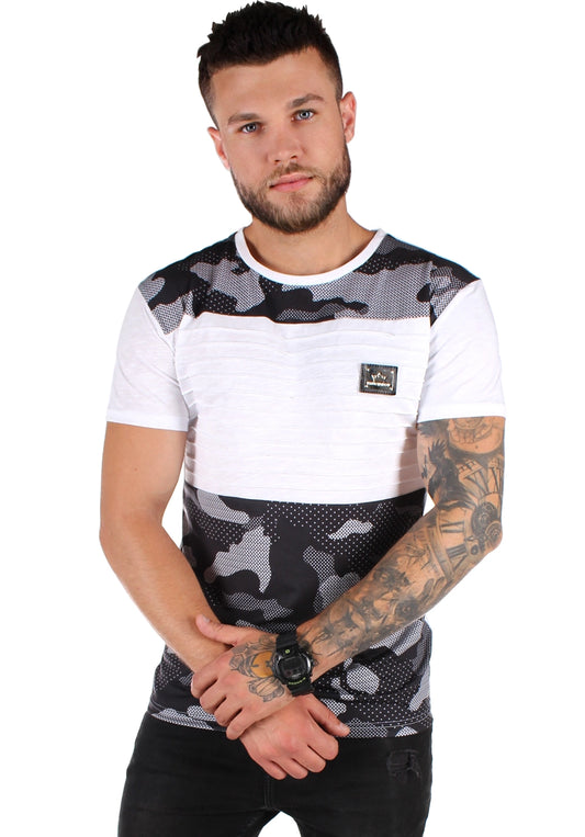 Men’s T-Shirt Camo Quilted — White