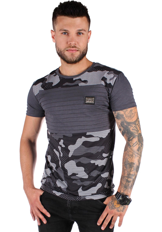 Men’s T-Shirt Camo Quilted — Graphite