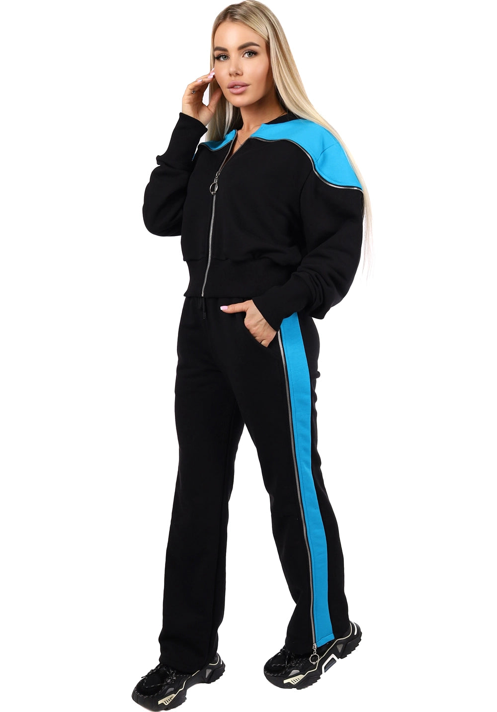 Women’s Knit Tracksuit with Zippers – Dana