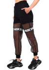 Women’s Dance Music Mesh Joggers — Black