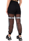 Women’s Dance Music Mesh Joggers — Black
