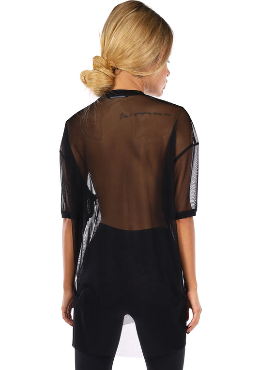 Women’s Danger Mesh Oversize T-Shirt Black