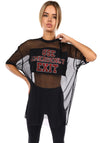 Women’s Danger Mesh Oversize T-Shirt Black