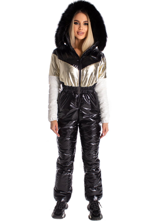 Women’s One Piece Ski Suit – Winter Snow Suit Dendy Gold